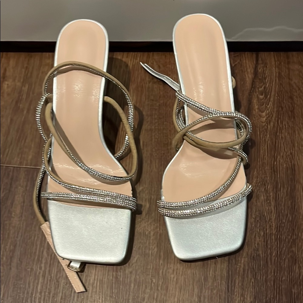 Elegant White Strappy Heels